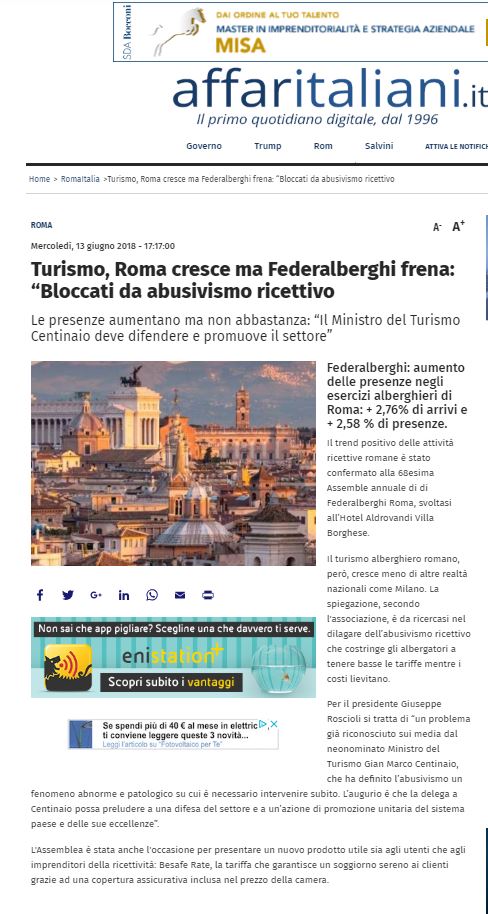 Besafe Rate Affaritaliani.it