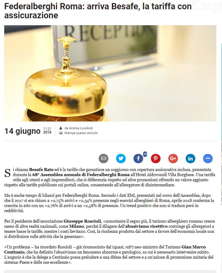 BeSafe Rate lagenziadiviaggi.it